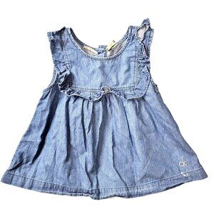 Calvin Klein, Denim Blue Sleeveless Summer Dress, Size 5T